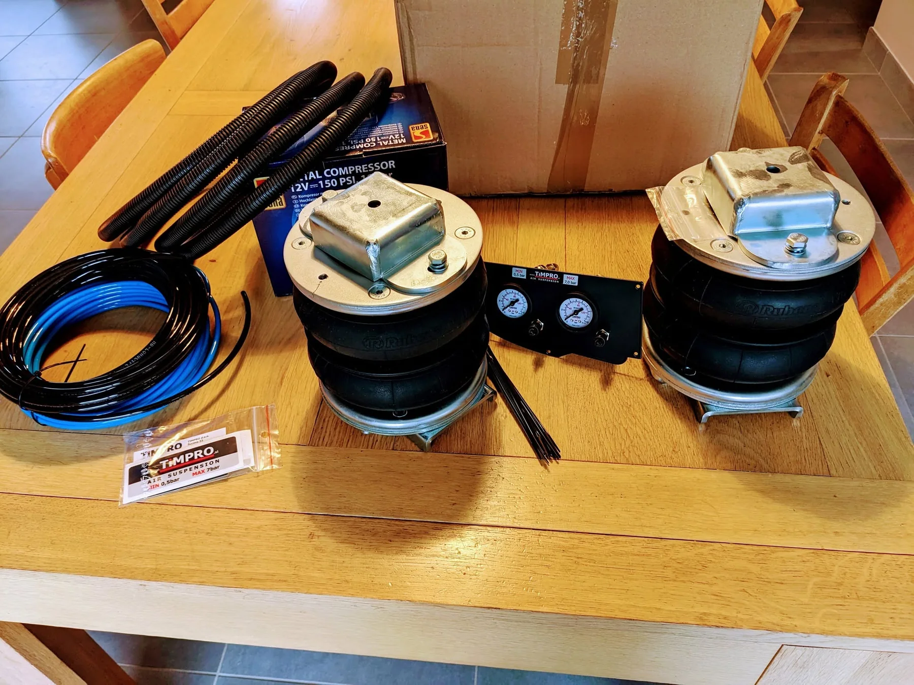 Kit complet de suspensions pneumatiques TIMPRO pour Fiat Ducato aménagé
